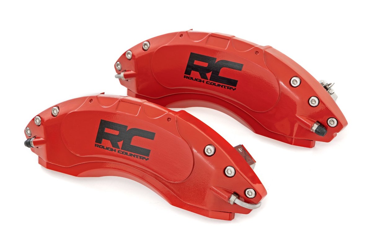 Jeep Wrangler JL Caliper Covers - Rear - Rough Country - Non-Sport - Red - '21-'24